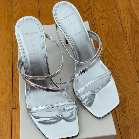 Black Suede Studio Cindy Strappy Slip on Sandal, Size: EU 40.5 - Picture 10 of 14